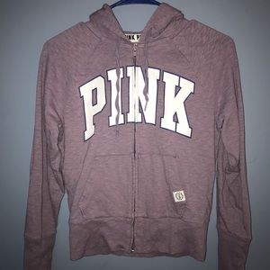 VS PINK Zip Up in Frosted Plum